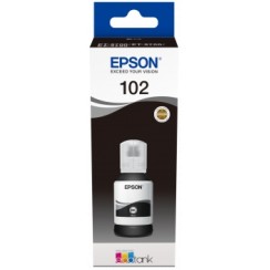 Epson 102 Negro Botella de Tinta Pigmentada Original - C13T03R140