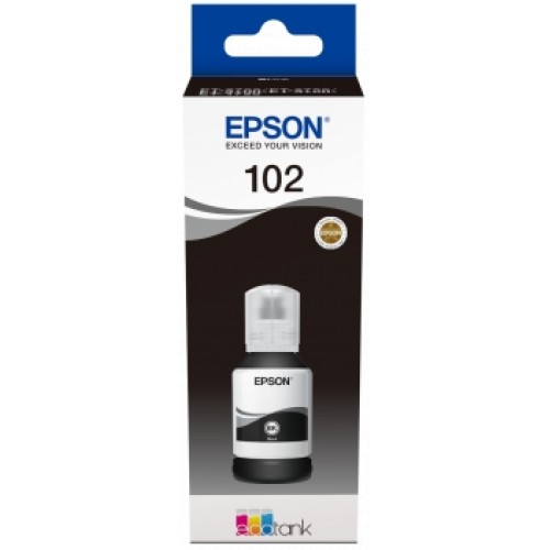 Epson 102 Negro Botella de Tinta Pigmentada Original - C13T03R140