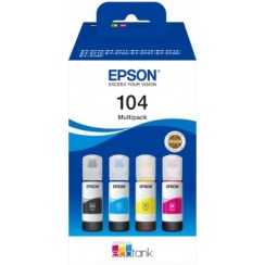 Epson 104 Pack de 4 Botellas de Tinta Originales - C13T00P640