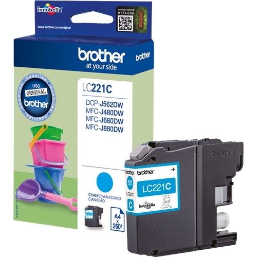 Brother LC221 Cyan Cartucho de Tinta Original - LC221CBP