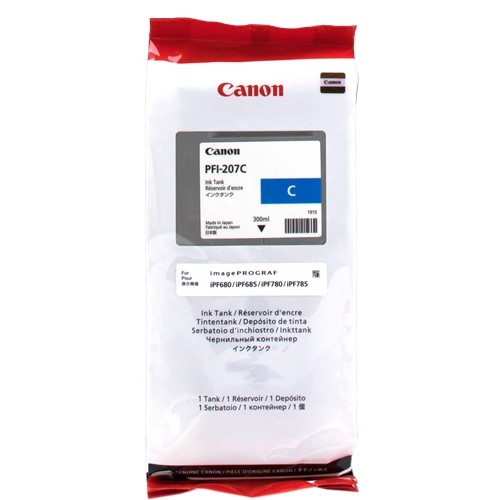 Canon PFI207 Cyan Cartucho de Tinta Original - PFI207C/8790B001