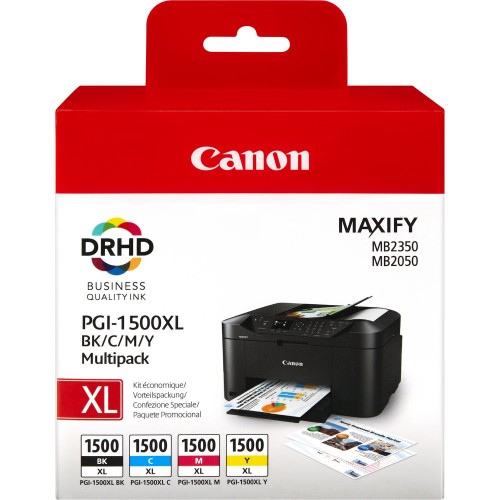 Canon PGI1500XL Pack de 4 Cartuchos de Tinta Originales - 9182B004