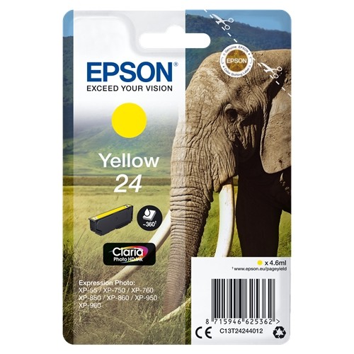 Epson T2424 (24) Amarillo Cartucho de Tinta Original - C13T24244012