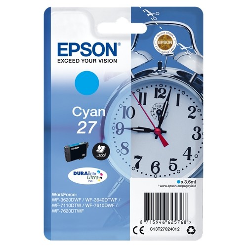 Epson T2702 (27) Cyan Cartucho de Tinta Original - C13T27024012