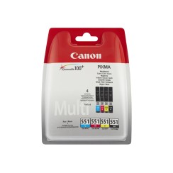 Canon CLI551 Pack de 4 Cartuchos de Tinta Originales - 6509B009