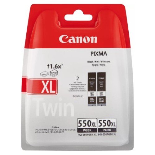 Canon PGI550XL Negro Pack de 2 Cartuchos de Tinta Pigmentada Originales - 6431B005