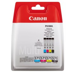 Canon CLI571 Pack de 4 Cartuchos de Tinta Originales - 0386C005