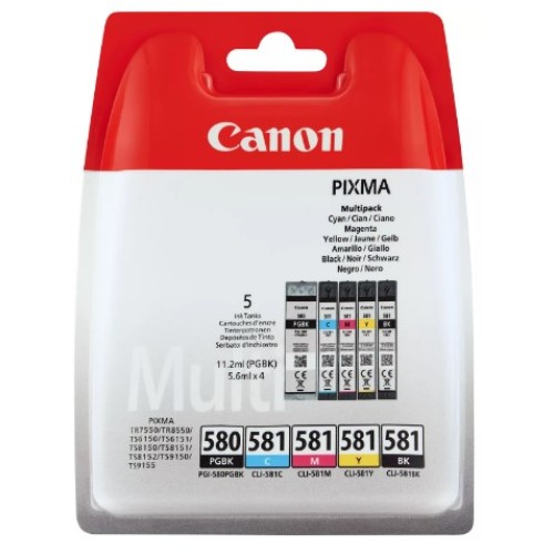 Canon PGI580/CLI581 Pack de 5 Cartuchos de Tinta Originales - 2078C005