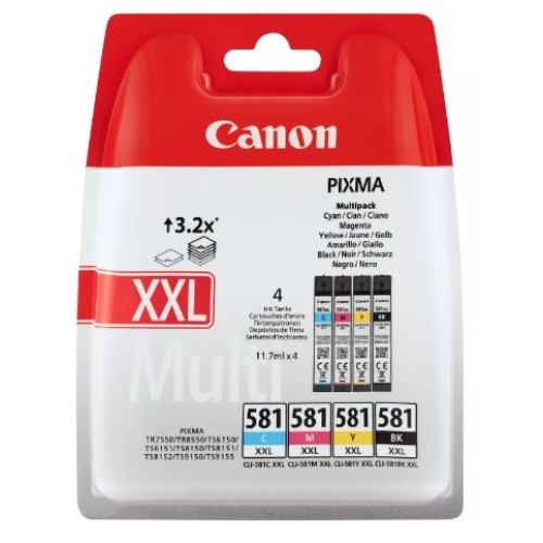 Canon CLI581XXL Pack de 4 Cartuchos de Tinta Originales - 1998C005