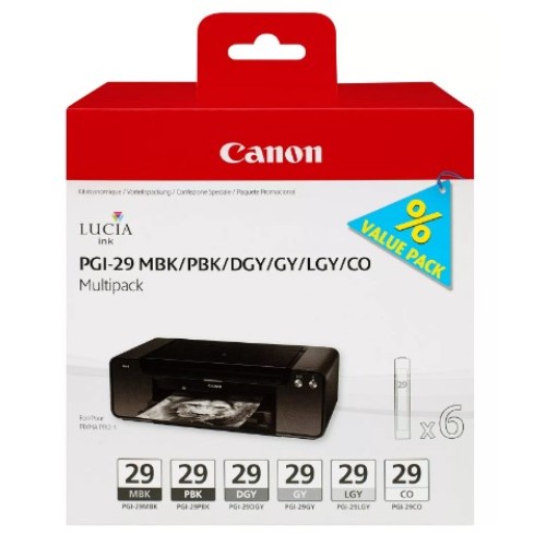 Canon PGI29 Pack de 6 Cartuchos de Tinta Originales - 4868B018