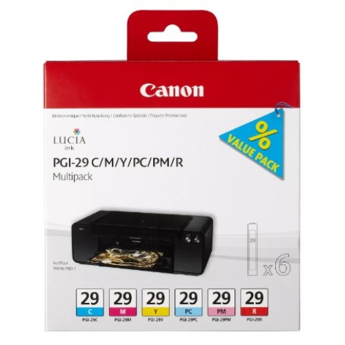 Canon PGI29 Pack de 6 Cartuchos de Tinta Originales - 4873B005