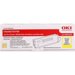 OKI C5650/C5750 Amarillo Cartucho de Toner Original - 43872305