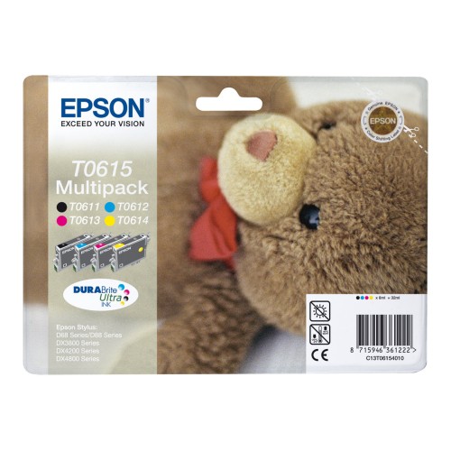 Epson T0615 Pack de 4 Cartuchos de Tinta Originales - C13T06144010