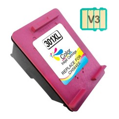 HP 301XL Color Cartucho de Tinta Remanufacturado - Muestra Nivel de Tinta - Reemplaza CH564EE/CH562EE