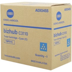 Konica Minolta Bizhub C3110 Cyan Cartucho de Toner Original - A0X5455/TNP51C