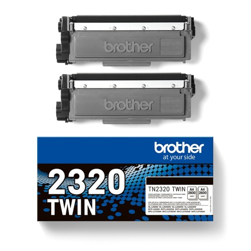 Brother TN2320 Negro Pack de 2 Cartuchos de Toner Originales - TN2320TWIN