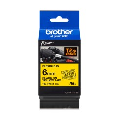 Brother TZeFX611 Cinta Laminada Flexible Original de Etiquetas - Texto negro sobre fondo amarillo - Ancho 6mm x 8 metros