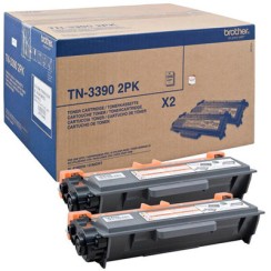 Brother TN3390 Negro Pack de 2 Cartuchos de Toner Originales - TN3390TWIN