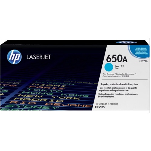 HP CE271A Cyan Cartucho de Toner Original - 650A