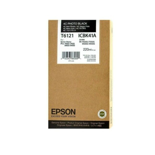 Epson T6121 Negro Photo Cartucho de Tinta Original - C13T612100