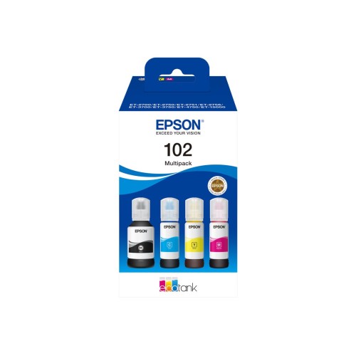 Epson 102 Pack de 4 Botellas de Tinta Originales - C13T03R640