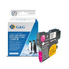 G&G Brother LC980/LC1100 Magenta Cartucho de Tinta Generico - Reemplaza LC980M/LC1100M