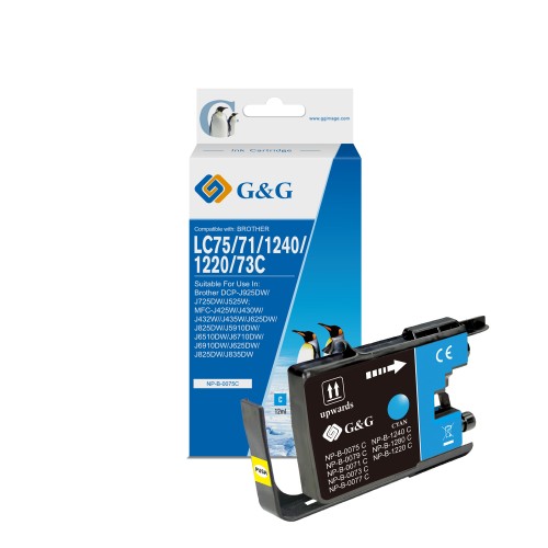 G&G Brother LC1240XL/LC1220XL/LC1280XL Cyan Cartucho de Tinta Generico - Reemplaza LC1240C/LC1220C/LC1280XLC