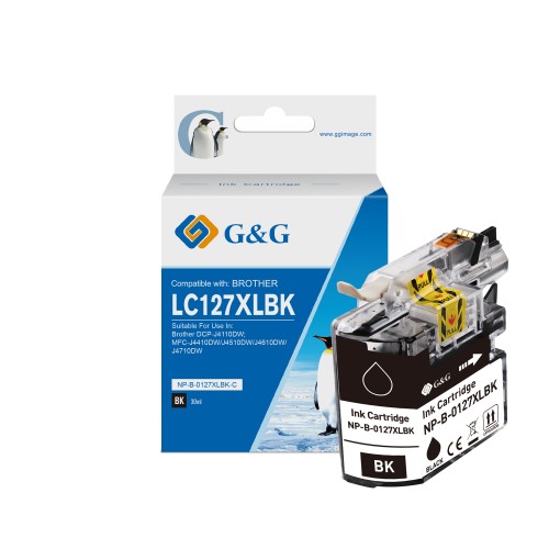 G&G Brother LC127XL Negro Cartuchos de Tinta Generico - Reemplaza LC127XLBK