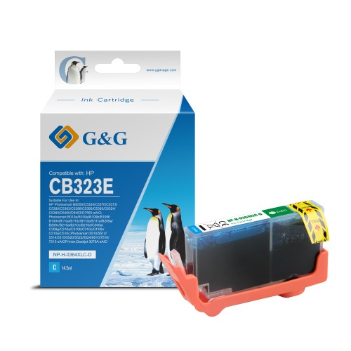 G&G HP 364XL Cyan Cartucho de Tinta Generico - Reemplaza CB323EE/CB318EE