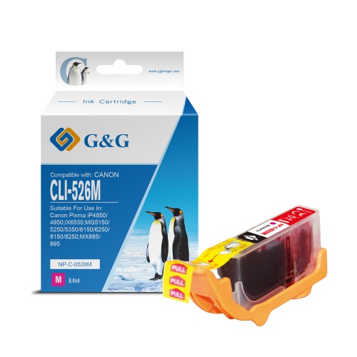 G&G Canon CLI526 Magenta Cartucho de Tinta Generico - Reemplaza 4542B001