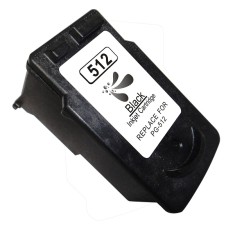 Canon PG512/PG510 Negro Cartucho de Tinta Remanufacturado - Muestra Nivel de Tinta - Reemplaza 2969B001/2970B001