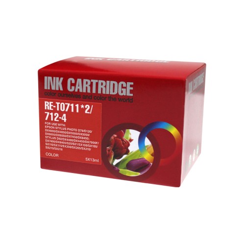 Epson T0715 Pack de 5 Cartuchos de Tinta Genericos - Reemplaza C13T07154012