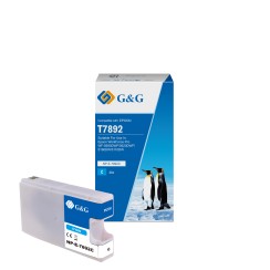 G&G Epson T7892/T7902/T7912 Cyan Cartucho de Tinta Generico - Reemplaza C13T789240/C13T79024010/C13T79124010