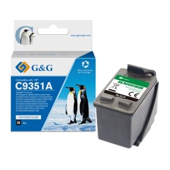 G&G HP 21XL Negro Cartucho de Tinta Remanufacturado - Reemplaza C9351AE/C9351CE