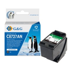 G&G HP 27 Negro Cartucho de Tinta Remanufacturado - Reemplaza C8727AE