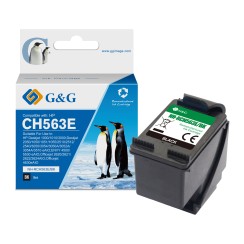 G&G HP 301XL Negro Cartucho de Tinta Remanufacturado - Muestra Nivel de Tinta - Reemplaza CH563EE/CH561EE