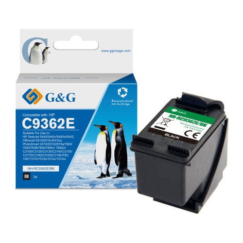 G&G HP 336 Negro Cartucho de Tinta Remanufacturado - Reemplaza C9362EE