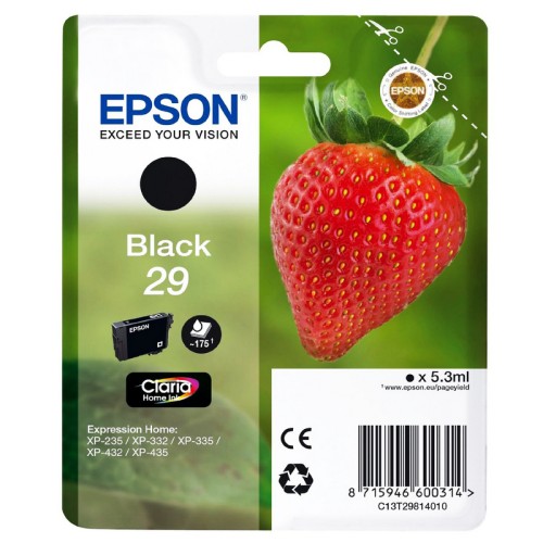 Epson T2981 (29) Negro Cartucho de Tinta Original - C13T29814012