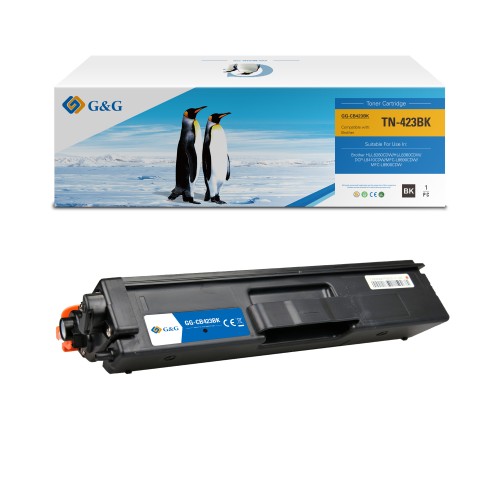 G&G Brother TN421/TN423/TN426 Negro Cartucho de Toner Generico - Reemplaza TN421BK/TN423BK/TN426BK