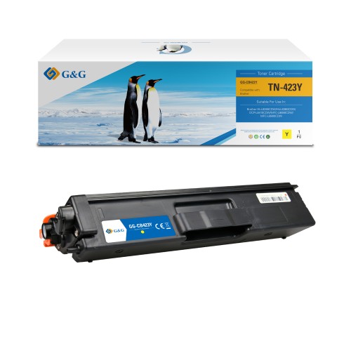 G&G Brother TN421/TN423/TN426 Amarillo Cartucho de Toner Generico - Reemplazas TN421Y/TN423Y/TN426Y