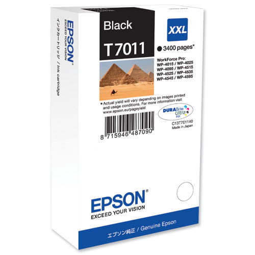 Epson T7011 Negro Cartucho de Tinta Original - C13T70114010