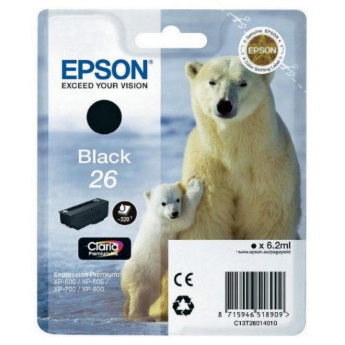 Epson T2601 (26) Negro Cartucho de Tinta Original - C13T26014012