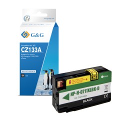 G&G HP 711XL Negro Cartucho de Tinta Pigmentada Generico - Reemplaza CZ133A/CZ129A